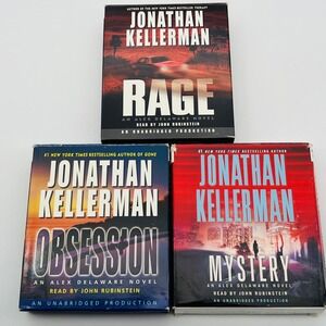 Jonathan Kellerman Alex Delaware Audio CD Book Lot Rage Obsession Mystery 3 Set